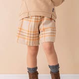 オレンジ系 | モッサチェックキュロットスカート(90~130cm) | Noeil aime BeBe