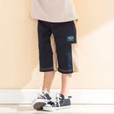 ネイビー系 | ストレッチツイル切り替えハーフパンツ(80~130cm) | Noeil aime BeBe