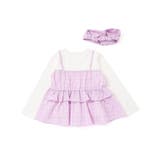 【お揃い】ワッシャーチェックキャミ重ね着風長袖Tシャツ(80~130cm) | Noeil aime BeBe | 詳細画像11 