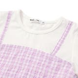 【お揃い】ワッシャーチェックキャミ重ね着風長袖Tシャツ(80~130cm) | Noeil aime BeBe | 詳細画像12 