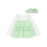 【お揃い】ワッシャーチェックキャミ重ね着風長袖Tシャツ(80~130cm) | Noeil aime BeBe | 詳細画像9 