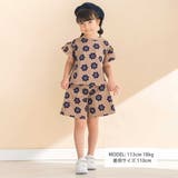 【お揃い】花柄プリント天竺半袖Tシャツ(80~130cm) | Noeil aime BeBe | 詳細画像2 