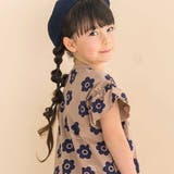 【お揃い】花柄プリント天竺半袖Tシャツ(80~130cm) | Noeil aime BeBe | 詳細画像4 