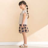 フレアスリーブお花プリント半袖Tシャツ(80~130cm) | Noeil aime BeBe | 詳細画像4 