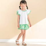 【お揃い】水彩花柄フレアTシャツ(80~130cm) | Noeil aime BeBe | 詳細画像3 