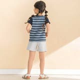 【お揃い】天竺ｘリップルボーダーAライン半袖Tシャツ(80~130cm) | Noeil aime BeBe | 詳細画像4 