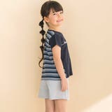 【お揃い】天竺ｘリップルボーダーAライン半袖Tシャツ(80~130cm) | Noeil aime BeBe | 詳細画像5 