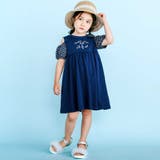 ストライプチェック袖リボンオフショルワンピース(90~130cm) | SLAP SLIP | 詳細画像3