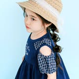 ストライプチェック袖リボンオフショルワンピース(90~130cm) | SLAP SLIP | 詳細画像4