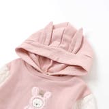 ウサギネコアニマルふわふわパッチ刺しゅう袖切り替えフーディーワンピース(80~1… | SLAP SLIP | 詳細画像15 