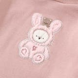 ウサギネコアニマルふわふわパッチ刺しゅう袖切り替えフーディーワンピース(80~1… | SLAP SLIP | 詳細画像16 