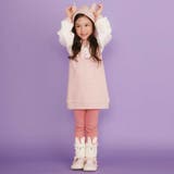 ウサギネコアニマルふわふわパッチ刺しゅう袖切り替えフーディーワンピース(80~1… | SLAP SLIP | 詳細画像3 