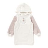 ウサギネコアニマルふわふわパッチ刺しゅう袖切り替えフーディーワンピース(80~1… | SLAP SLIP | 詳細画像5 