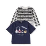 はたらくくるまモチーフ刺しゅう無地半袖Tシャツ+プリントボーダー柄長袖Tシャツ2… | SLAP SLIP | 詳細画像19 