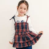 【お揃い】チェックティアードキャミソール+フロントプリント長袖カットソー2点セッ… | SLAP SLIP | 詳細画像1 