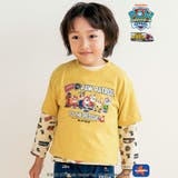 イエロー+オフホワイト系 | ビッグトラックプリント半袖Tシャツ+総柄プリント長袖Tシャツ2点セット | SLAP SLIP