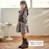 【お揃い】チェック花柄コーデュロイワンピース+ニットベスト2点セット(80~13… | SLAP SLIP | 詳細画像2 