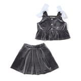 グレー | きらめくラメドットベロアビスチェセットアップ(90~130cm) | SLAP SLIP