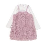 キラキラモチーフ長袖Tシャツ+ファーキャミワンピセット(90~130cm) | SLAP SLIP | 詳細画像10 