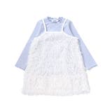 キラキラモチーフ長袖Tシャツ+ファーキャミワンピセット(90~130cm) | SLAP SLIP | 詳細画像4 