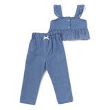 キラキラ刺しゅう裾スカラップ無地ドットライトオンスデニムセットアップ(90~13… | SLAP SLIP | 詳細画像17 