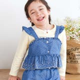 キラキラ刺しゅう裾スカラップ無地ドットライトオンスデニムセットアップ(90~13… | SLAP SLIP | 詳細画像22 