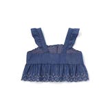 キラキラ刺しゅう裾スカラップ無地ドットライトオンスデニムセットアップ(90~13… | SLAP SLIP | 詳細画像6 