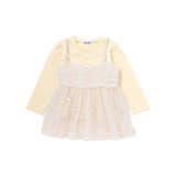 イエロー×オフ | キラキラプリントTシャツ+スパンコールお星さまキャミチュニック2点セット(90~… | SLAP SLIP