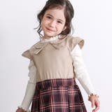 【お揃い】リボン風襟付き肩あきチェックタック入りジャンパースカート(80~140… | SLAP SLIP | 詳細画像4 