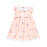 オレンジ系 | 花柄ウエストタックジャンパースカート(80~130cm) | SLAP SLIP