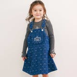 ネイビー系 | デニムツイル総柄ジャンパースカート(80~130cm) | SLAP SLIP