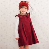 レッド(無地) | 【お揃い】ビッグリボン襟ジャンパースカート(80~130cm) | SLAP SLIP