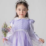 花レースフェミニンモチーフ刺しゅう裾スカラップジャンパースカート(110~130… | SLAP SLIP | 詳細画像4 