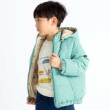 グリーン×ベージュ系 | 無地プリント柄リバーシブルコート(80~130cm) | SLAP SLIP