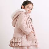 ピンク | ふわふわファーポケットフリルたっぷり中綿ロングコート(90～130cm） | SLAP SLIP