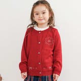 ジュエル風ボタン縁スカラップニットカーディガン(90~130cm) | SLAP SLIP | 詳細画像1