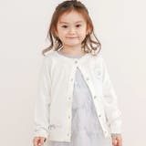 オフホワイト | ジュエル風ボタン縁スカラップニットカーディガン(90~130cm) | SLAP SLIP