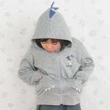 グレー | ツンツン恐竜トサカフード付きフルジップパーカー(80~120cm) | SLAP SLIP