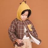 ベージュ系 | 【リバーシブル】ツンツン恐竜トサカフード付きチェックボアジャケット(80~130… | SLAP SLIP