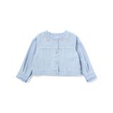 ツイルデニム後ろリボンレース刺しゅう入りノーカラージャケット(90~130cm) | SLAP SLIP | 詳細画像13 