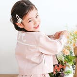 ツイルデニム後ろリボンレース刺しゅう入りノーカラージャケット(90~130cm) | SLAP SLIP | 詳細画像4 