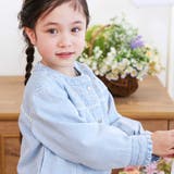 ツイルデニム後ろリボンレース刺しゅう入りノーカラージャケット(90~130cm) | SLAP SLIP | 詳細画像7 