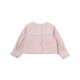 ツイルデニム後ろリボンレース刺しゅう入りノーカラージャケット(90~130cm) | SLAP SLIP | 詳細画像8 