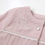 ツイルデニム後ろリボンレース刺しゅう入りノーカラージャケット(90~130cm) | SLAP SLIP | 詳細画像9 