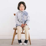【お揃い】チェックダンガリー切り替え襟付きシャツ(80~130cm) | SLAP SLIP | 詳細画像3