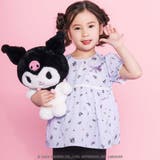 パープル系（クロミ） | リボン付き総柄フレアチュニック | SLAP SLIP