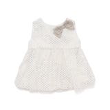 ホワイト系 | キラキラ箔プリントリボン付きバルーンオーガンジーブラウス(80~130cm) | SLAP SLIP