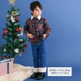 【お揃い】もこもこボア襟切り替えチェックシャツ(90~130cm) | SLAP SLIP | 詳細画像2 