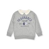 襟付花柄カレッジロゴプリントトレーナー(80~130cm) | SLAP SLIP | 詳細画像1 