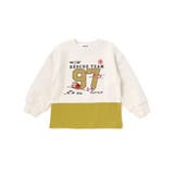 オフホワイト×イエロー | はたらくくるま発泡プリント星パッチナンバリングバイカラートレーナー | SLAP SLIP